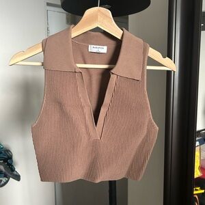 Aritzia Babaton Ribbed Polo Top